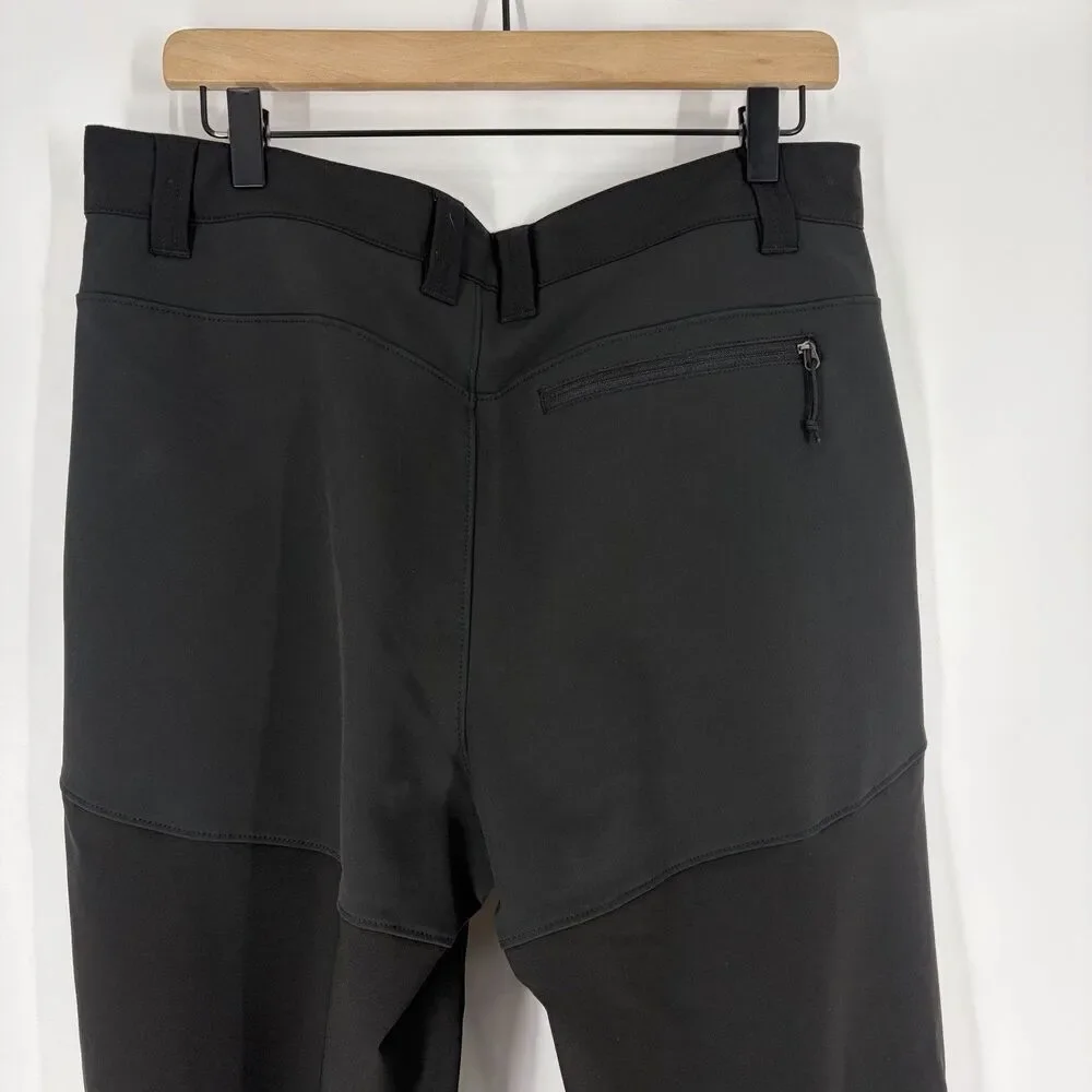 The North Face Pants Size 34x32 Mens Black Reinforced Knee Stretch Hiking Wind